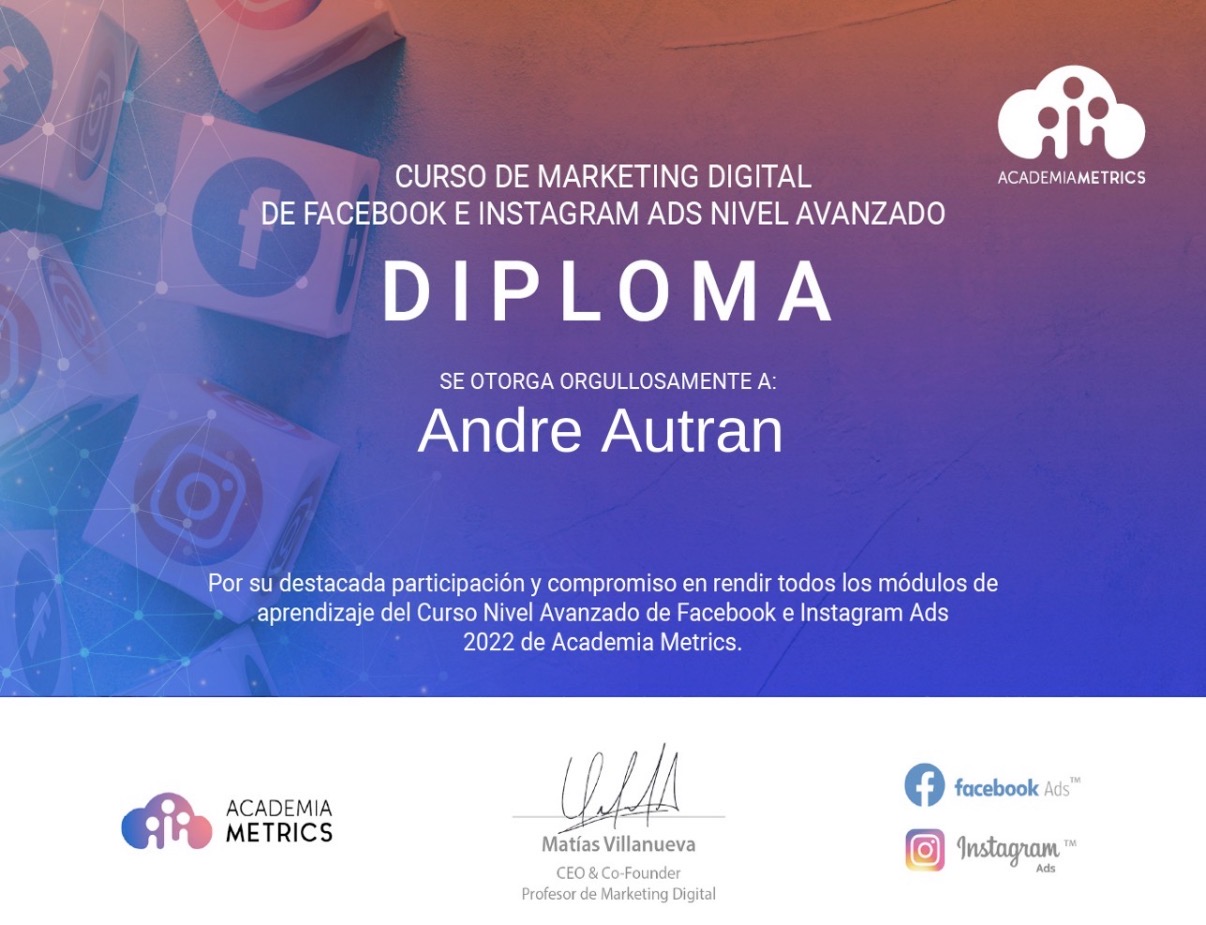 Certificación Facebook e Instagram Ads Nivel Avanzado