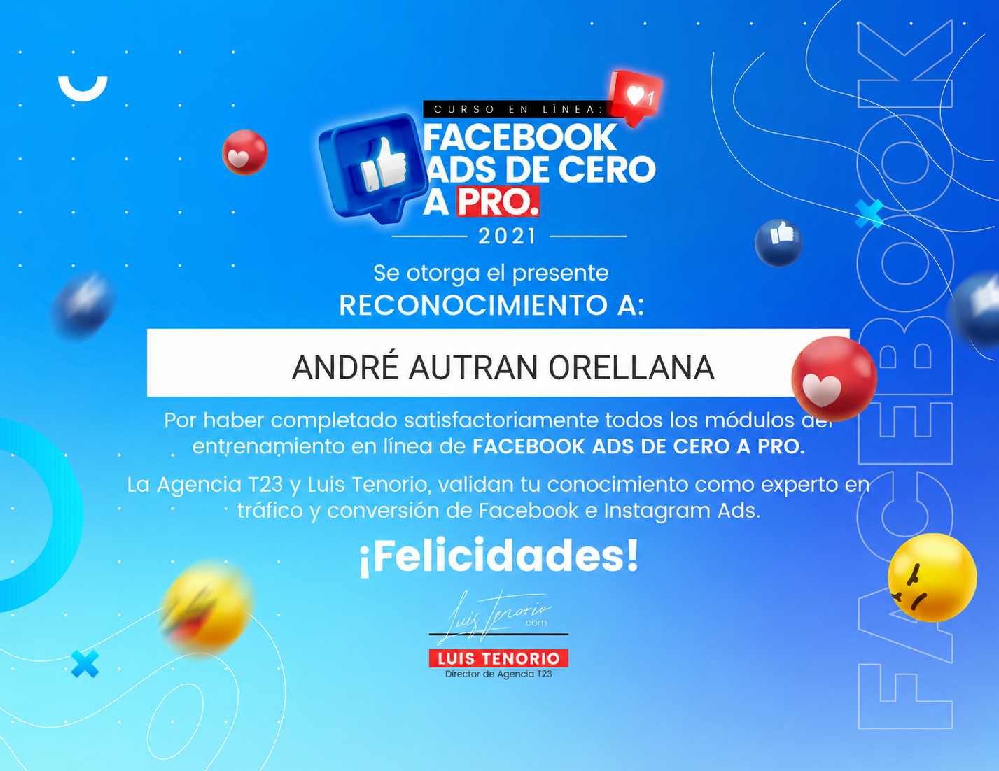 Certificación Facebook Ads de Cero a Pro